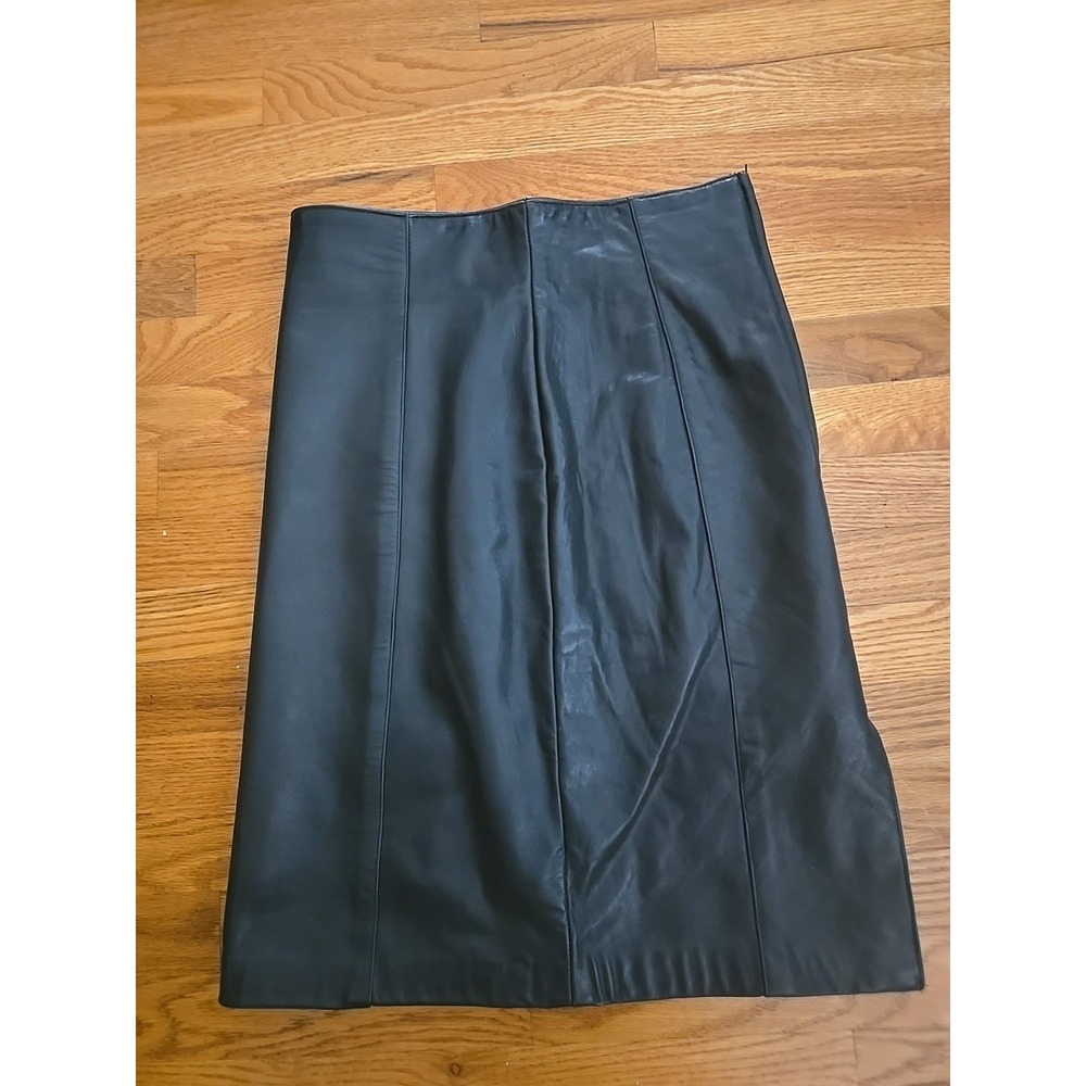 Danier Black Genuine Leather Pencil Skirt Women's Size S High Waist Midi Classic